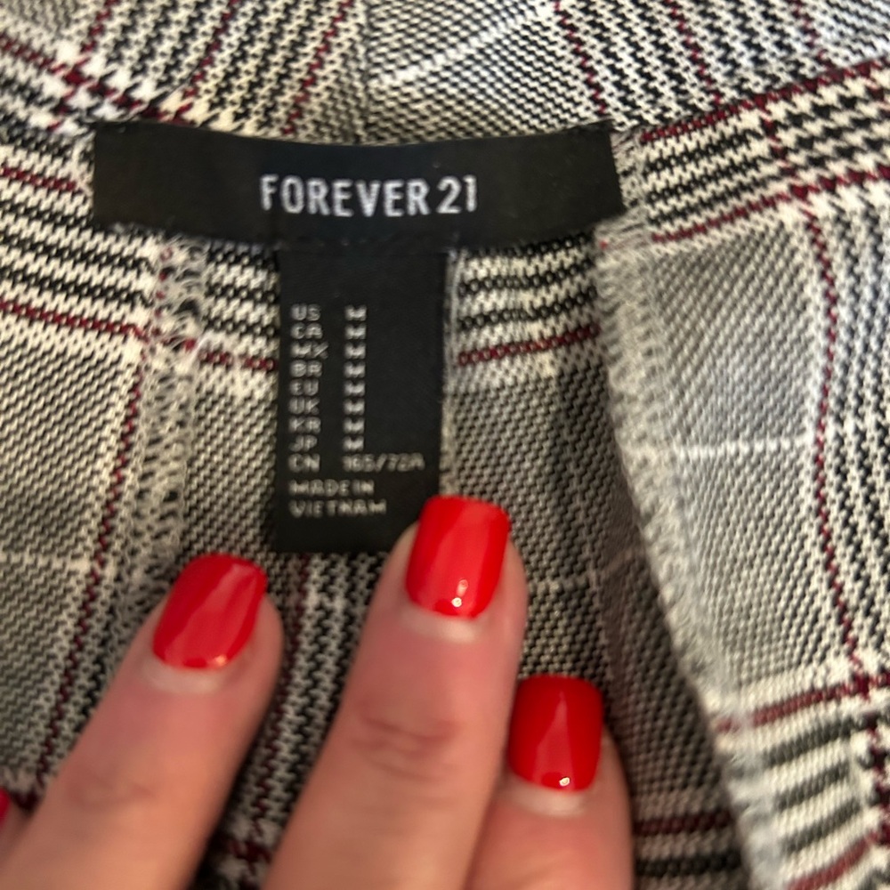 Forever 21 Checkered Jacket in Black, White, and Red